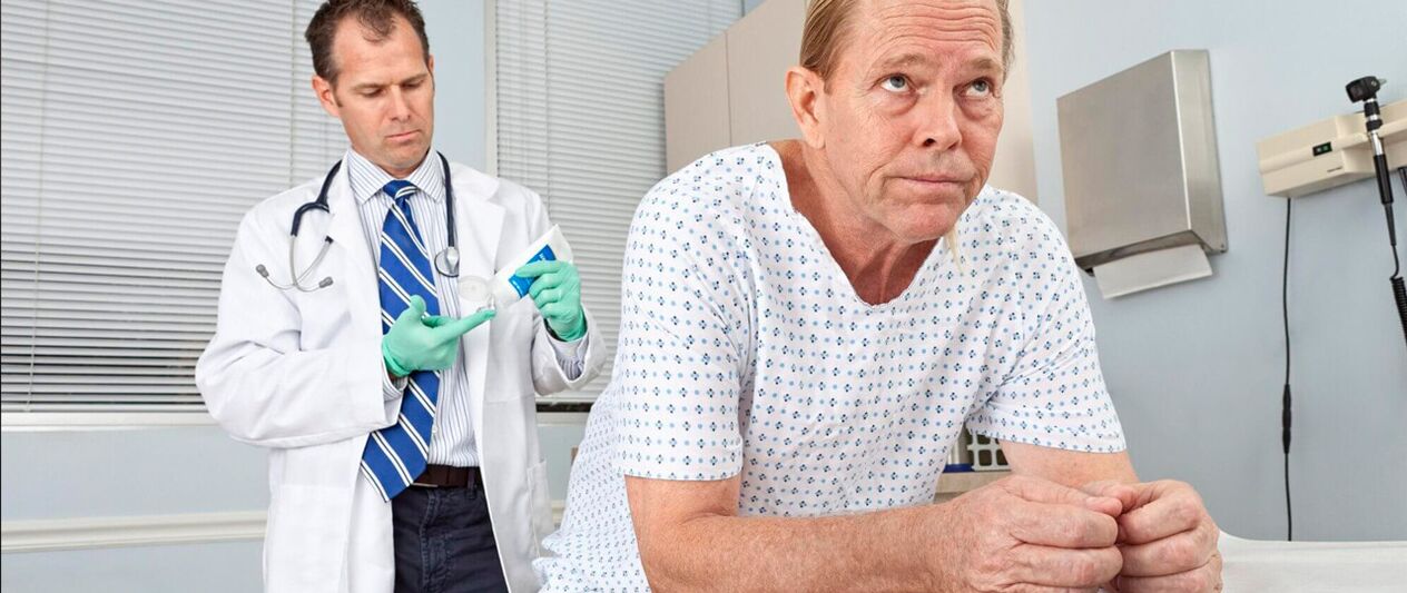 A man with prostatitis on a doctor’s procedure