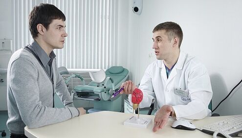 doctor prescribes treatment for prostatitis with a device